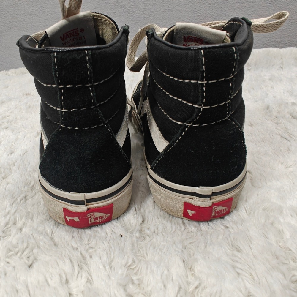 Vans Sk8-Hi High Top Sneakers Kids 1.5 Black White Classic Skater Grunge Shoes - Picture 5 of 12